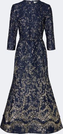 SIMKHAI Claravelle belted jacquard cocktail dress