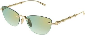 Gucci Cat-eye Zonnebril - unisex - Zonnebrillen - Geel - 55 MM - Nylon - Accessoires