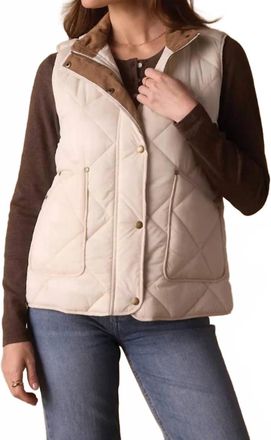 The Normal Brand Quilted Liner Vest In Ecru/dark Taupe