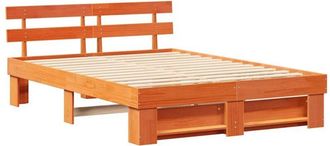 vidaXL Estructura De Cama Con Cabecera Marr&oacute;n Cera 140 X 200 Cm Vidaxl