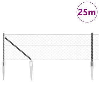 Berkfield Home Hexagon Fence Grey 0.6x25 m Steel