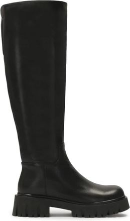 Kazar Hoge laarzen op spoorzool - Dames - Hoge Laarzen - Zwart - 40 EU - Leer - Schoenen