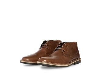 Steve Madden Harken Mens Lace-up Boots Cognac Leather : 9.5 D - Medium