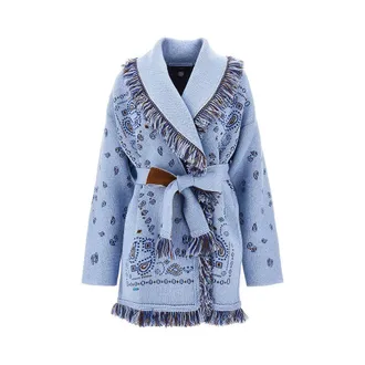 Alanui Bandana jacquard wool cardigan Woman S