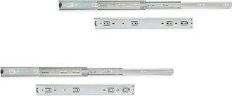 Emuca Lote De 2 Juegos De Gu&iacute;as De Bolas Para Cajones De Gran Carga, Extracci&oacute;n Total, Altura 51mm, Profundidad 700mm, Acero, Cincado - Emuca