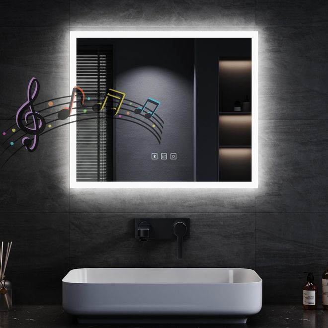 Espejo De Baño Con Luz LED Táctil – Denotip – Moderno, Redondo, Con Anti-vaho (60-80 Cm)