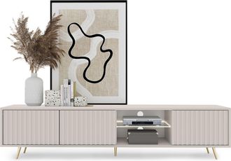 Selsey Selsey - Bello - Mueble Tv - 175 Cm - Frente De Lamas - Taupe (gris-beige)
