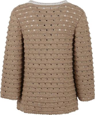 Charlott Cotton Jacket With Perforated Knit