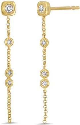 Bony Levy Monaco 18K Yellow Gold Diamond Linear Drop Earrings at Nordstrom Rack
