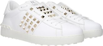 Valentino Garavani Mens White Leather Low Top Sneakers