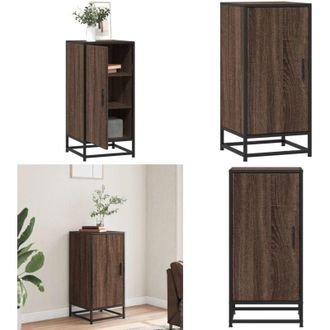 vidaXL Credenza Rovere Marrone 35,5x35x76 cm in Truciolato e Metallo - Credenza in metallo - Credenza moderna