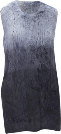 Theory rabbit fur gradient fur vest jacket