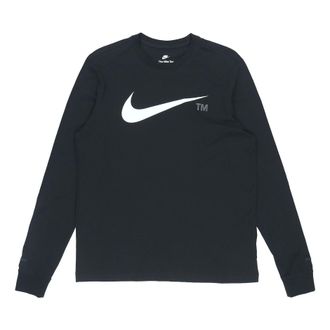 Nike Mens Nike Large Logo Printing Sports Round Neck Pullover Black DD3375-010