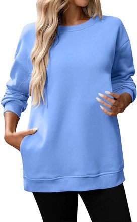 Generic Ladies Sweatshirts No Hood Cotton Pullover Long Sleeve Tops Women Pack Pullover Plus Size Ladies Hoodies Womens Sweaters Uk Womens WomenS Jumpers Swea