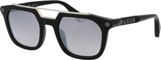 Philipp Plein Traveler Zonnebril - Heren - Zonnebrillen - Zwart - 51 MM - Accessoires