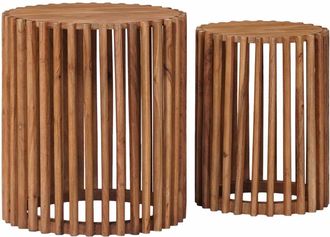 vidaXL Conjunto De Mesas Laterales Hechas A Mano 2 Uds. Vidaxl