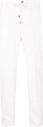 PESERICO drawstring trousers - men - Cotton/Elastane - 56 - White
