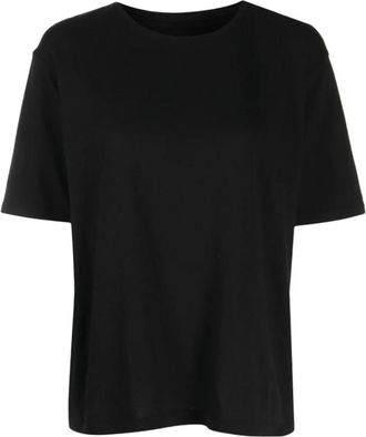 Khaite T-shirt met logo-appliqu&eacute; - Dames - T-shirts - Zwart - M - Katoen - Tops