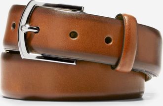 Cole Haan Mens Lewis 32MM Burnished Leather Belt - Brown Size 32