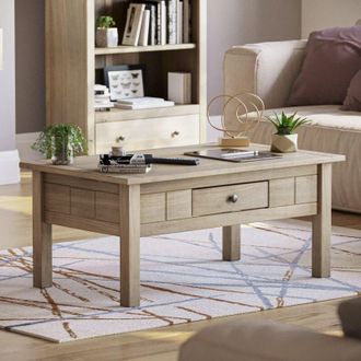 Home Discount Home Discount - Panama 1 Drawer Coffee Table Solid Pine Living Room Furniture