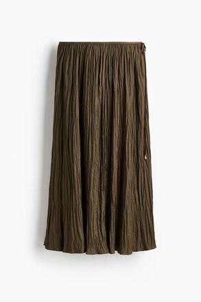 H&M Twilljupe im Knitterlook - Dunkles Khakigr&uuml;n