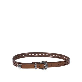 Etro Belts, female, Brown, 85 CM, Brown Perforated Leather Belt
