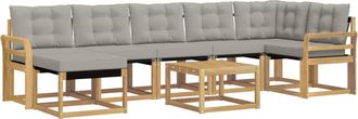 vidaXL Conjunto De Sof&aacute;s De Exterior 8 Uds. Blanco Y Gris Claro Vidaxl