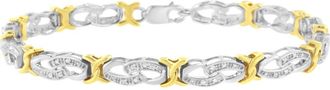 House of Brilliance 10k Yellow Gold Plated Silver 1/4 cttw Diamond Infinity and X Link Bracelet at Nordstrom