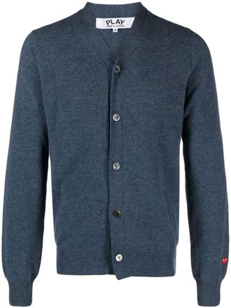 Comme Des Garçons V-neck buttoned cardigan - men - Wool - M - Blue
