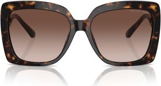 Michael Kors Nice 57mm Gradient Square Sunglasses in Dark Tortoise /Brown Gradient at Nordstrom