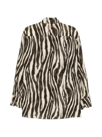Alysi Zebra-Print Shirt - black