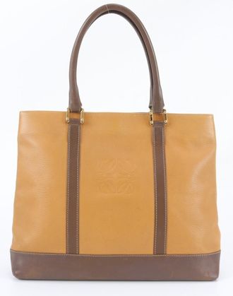 Loewe Brown Leather Handbag Shoulder Bag Tote Bag (Pre-Owned)