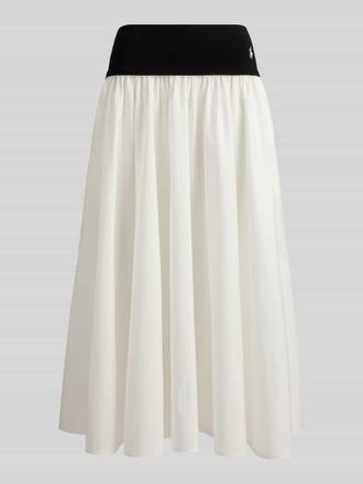 Polo Ralph Lauren Ausgestellter Midi-Rock aus reiner Baumwolle in Weiss, Gr&ouml;&szlig;e XXL