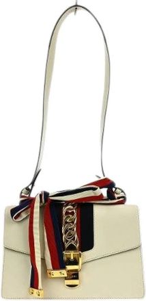 Gucci Pre-owned Shoulder Bags, female, White, Size: ONE SIZE Pre-owned Leather Shoulder Bag