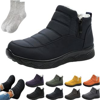 Generic Dritnow Boots,Dritnow Womens Insulated Snow Boots,Waterproof Non-slip Plush Lined Comfortable Warm Winter Shoes Men Women (Dark Blue,10.5)