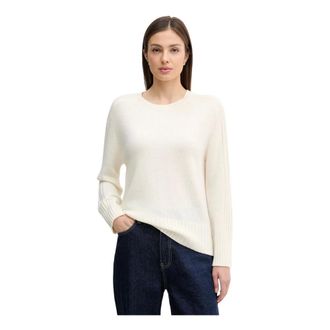 Benetton Truien & Vesten, Dames, Beige, S, Kasjmier, Ribbed Cashmere Sweater