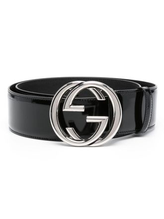 Gucci Interlocking G leather belt - Black