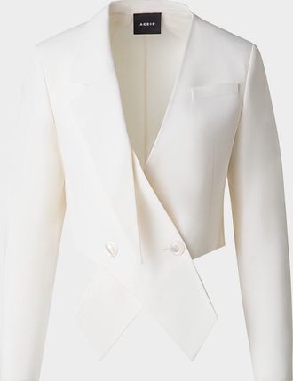 Akris Amie Short Wool Double-Face Jacket