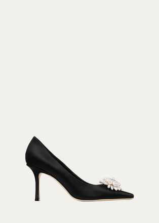 Jimmy Choo London 85mm Ines Pearly Satin Pumps