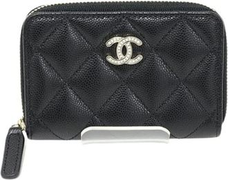 Chanel Pre-owned Wallets, female, Black, Size: ONE SIZE Pre-owned Vintage Leather Wallet