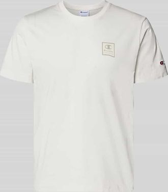 Champion T-Shirt mit Logo und Rundhalsausschnitt in Offwhite, Gr&ouml;&szlig;e XXL
