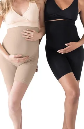 Kindred Bravely Seamless Maternity No Rub Short in Black Beige at Nordstrom, Size Small