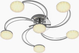Lindby L&aacute;mpara De Techo Led rouven En Plateado Metal - Lindby