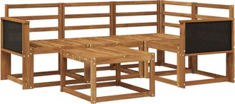 vidaXL Conjunto De Sof&aacute;s De Exterior 5 Uds. Natural Vidaxl