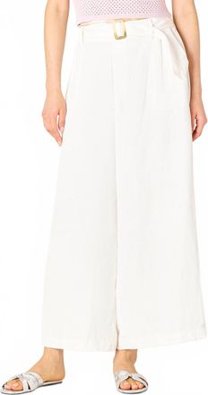 Dex Clothing Belted Wide Leg Trouser In White