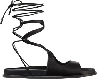 Jimmy Choo London Azure Nappa Leather Flat Sandals, Brand Size 38.5 ( US Size 8.5 )