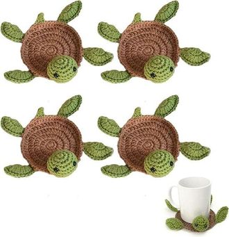 OEM 4 Posavasos, Posavasos Para Vasos, Aislamiento T&eacute;rmico, Posavasos Tejidos, Antideslizantes, Aptos Para Mesas De Comedor O Escritorios, Verde
