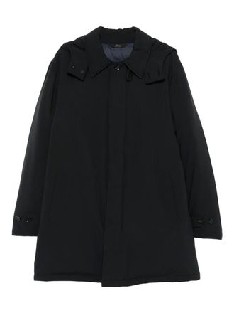 Brioni hooded cotton coat - Black