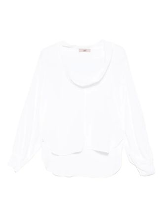 Carla G. shawl-neck blouse - White