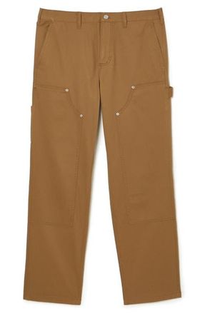 Lacoste Straight Fit Stretch Carpenter Pants in Six Cookie at Nordstrom, Size 52